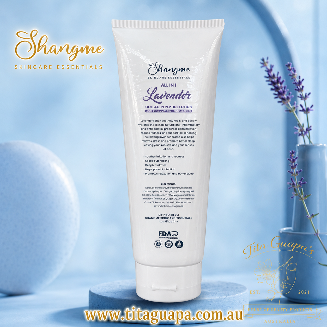 Shangme Skincare Essentials

All In 1 Lavender Collagen Peptide Lotion SPF 50+ (250ml)