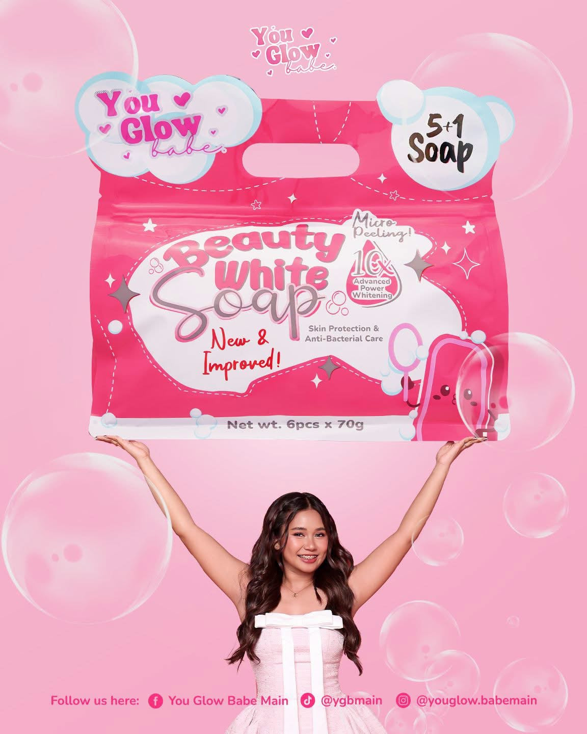 You Glow Babe Beauty White Soap 5 + 1 x  70g each