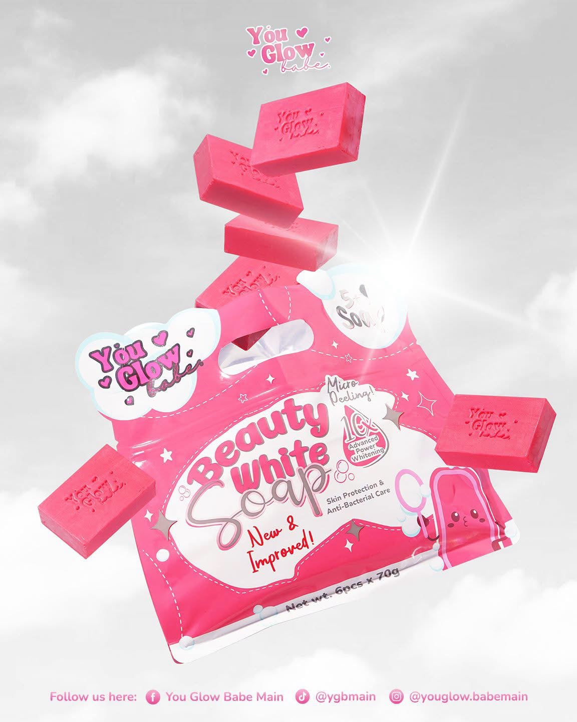 You Glow Babe Beauty White Soap 5 + 1 x  70g each