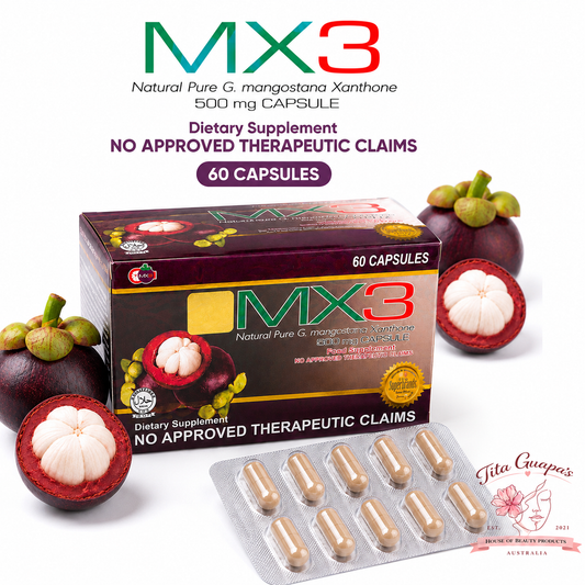 MX3 Natural Pure G. Mangostana Xanthone 500 mg – 60 Capsules