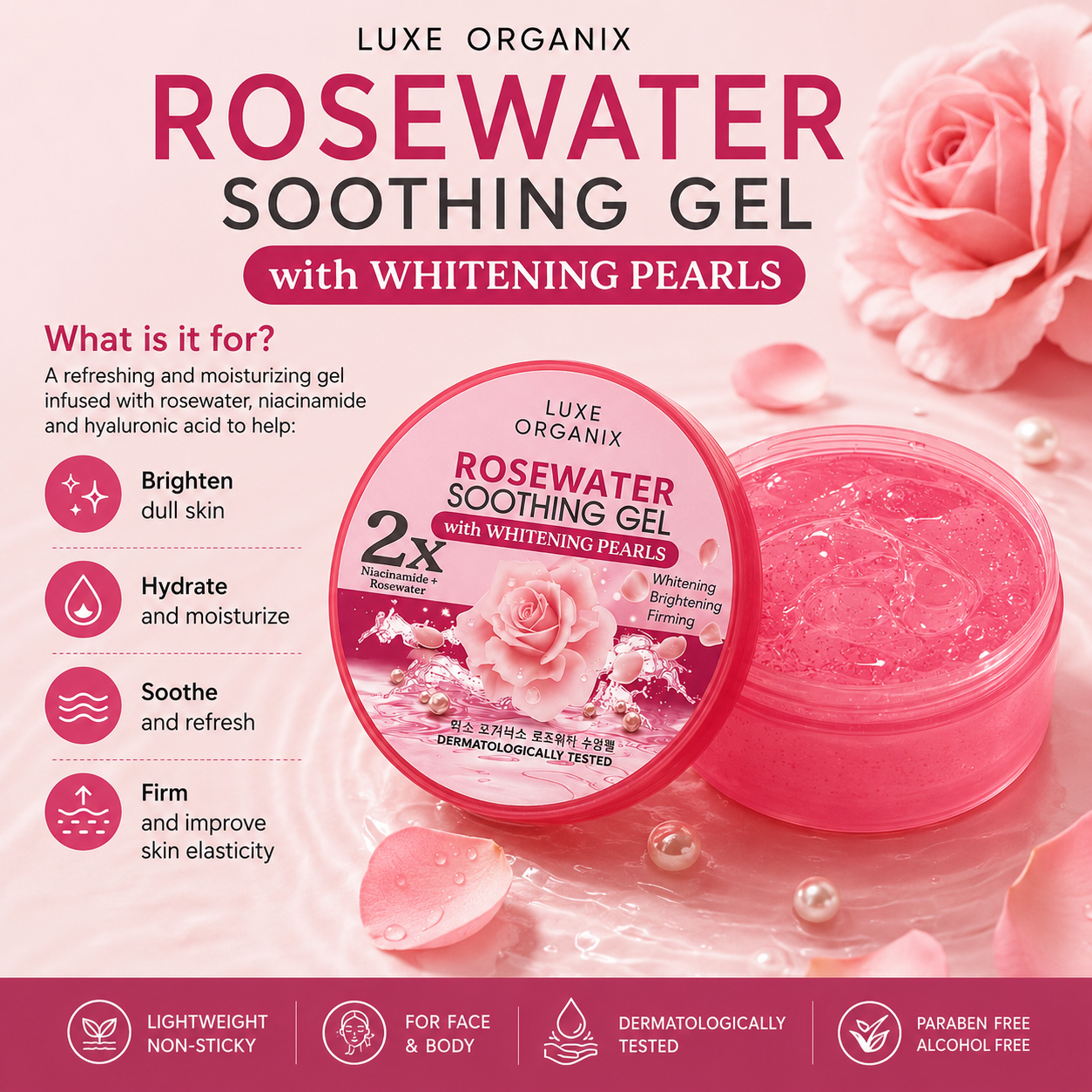 LUXE ORGANIX Rosewater Soothing Gel 300ml
