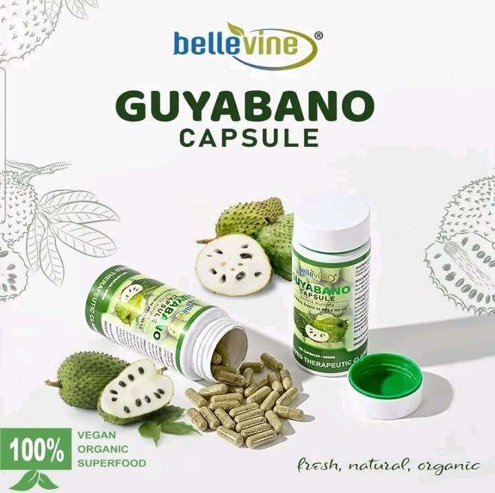 Bellevine Guyabano Capsule (Annona muricata) Herbal Food Supplement - 100 Capsules
