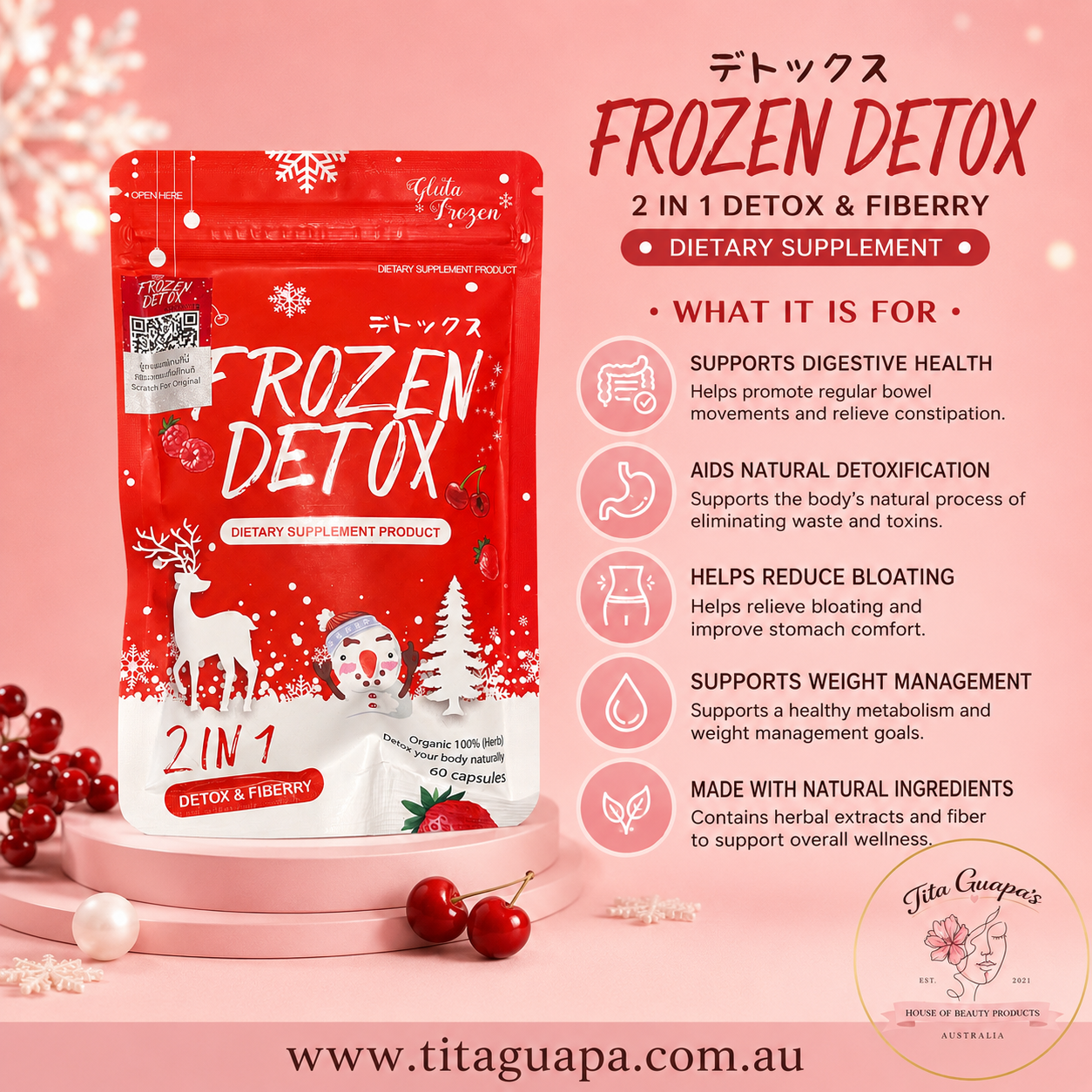 Frozen Detox 2 in 1 Detox & Fiberry - 60 Capsules