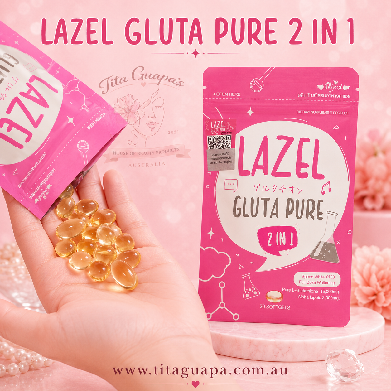 LAZEL Gluta Pure 2 in 1 – 30 Softgels
