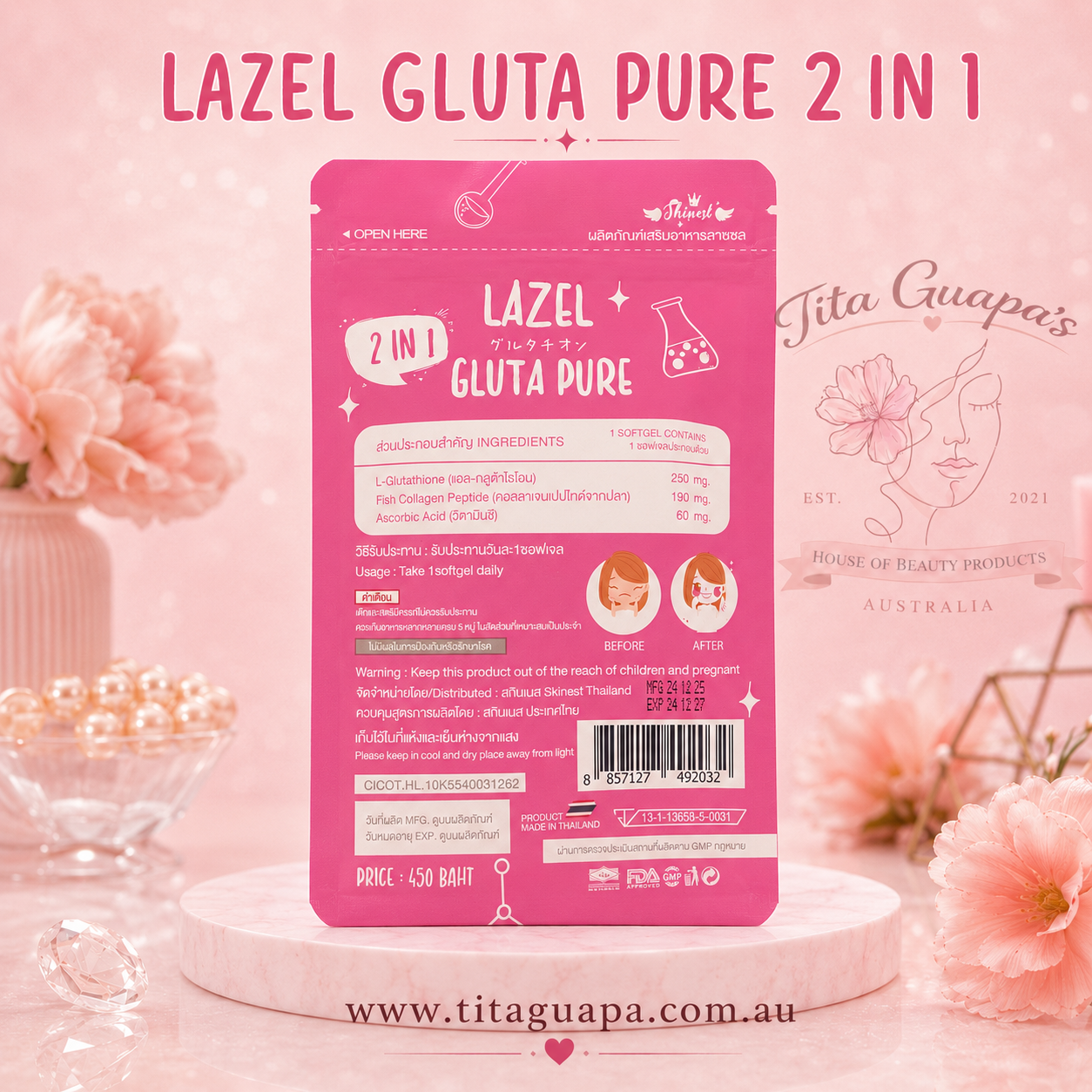 LAZEL Gluta Pure 2 in 1 – 30 Softgels