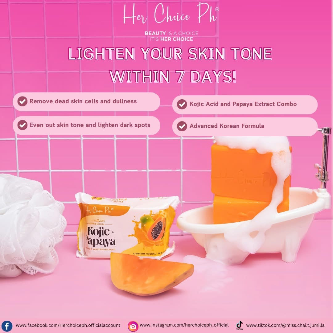 Her Choice Ph Kojic + Papaya Intense Whitening Soap 120g