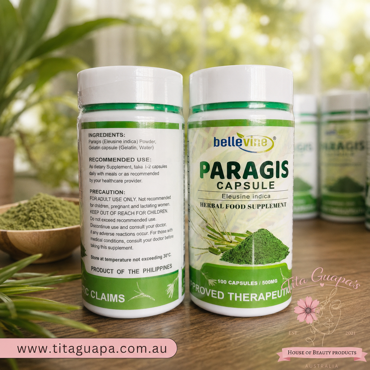 Bellevine Paragis Herbal Food Supplement  - 100 Capsules