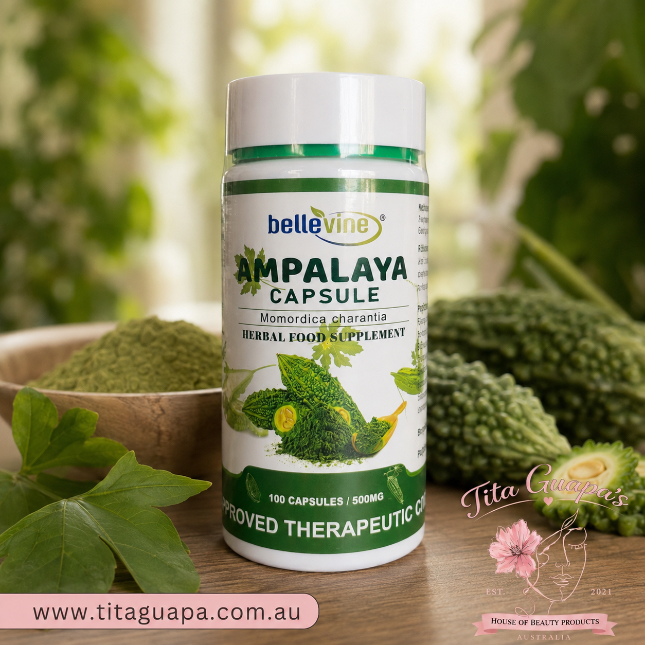 Bellevine Ampalaya Herbal Food Supplement  - 100 Capsules