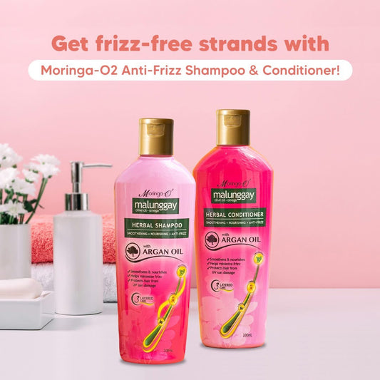 Moringa O2 Malunggay Henal Shampoo & Conditioner 200ml each (Anti- Frizz )