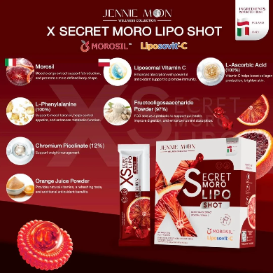 Jennie Moon Secret Moro Lipo Shot – Blood Orange Flavour 14 Sachets