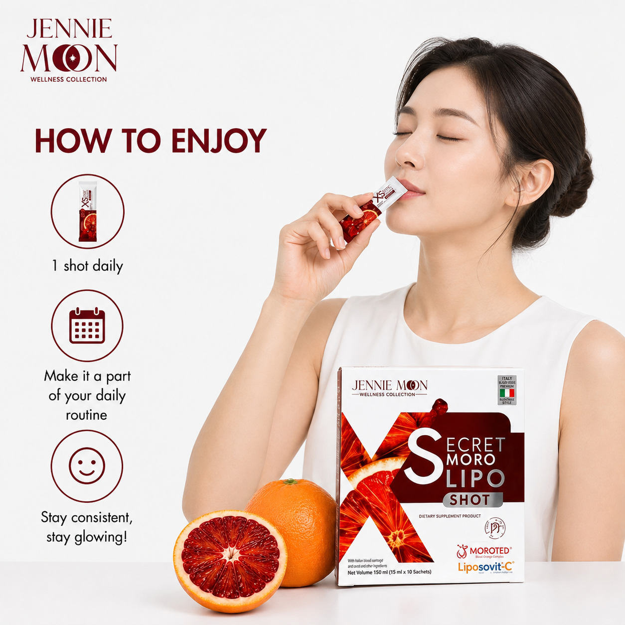 Jennie Moon Secret Moro Lipo Shot – Blood Orange Flavour 14 Sachets