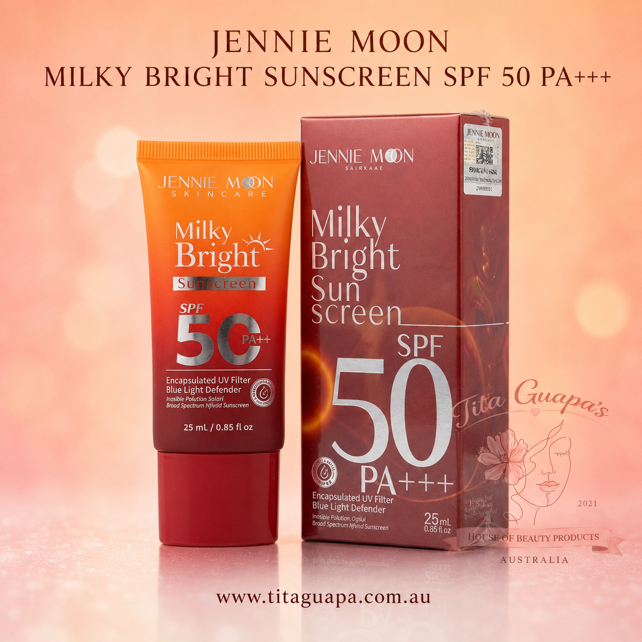 Jennie Moon Milky Bright Sunscreen SPF50 PA+++ 25ml