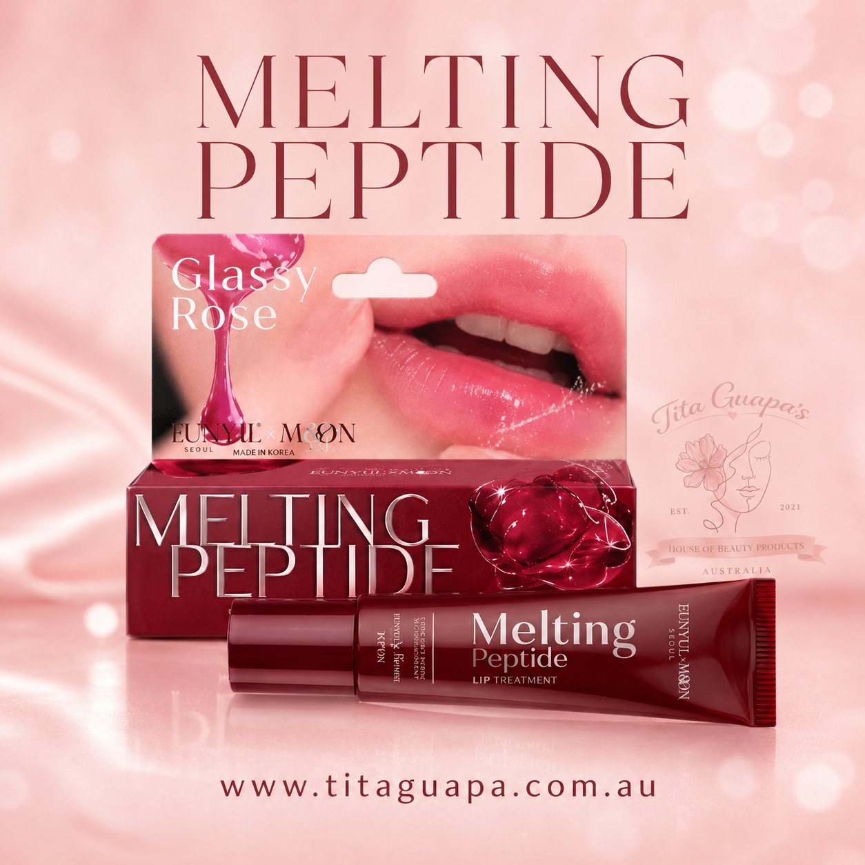 Jennie Moon Melting Peptide & HYA Lip Care – Glassy Rose 8.5ml
