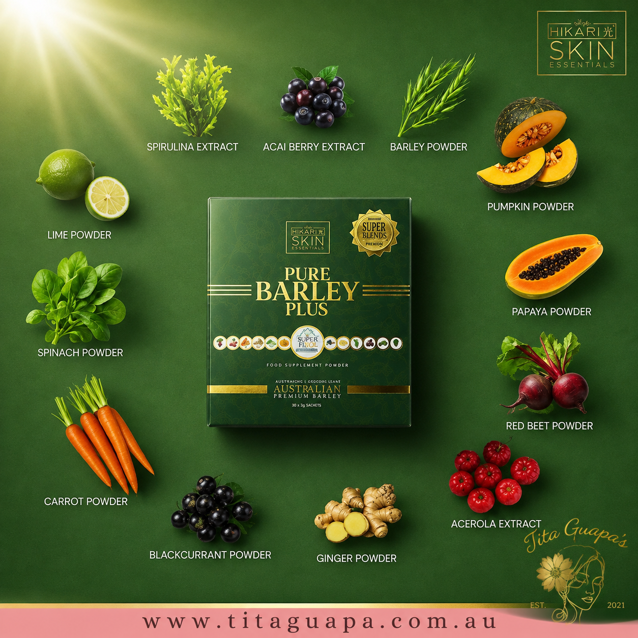 HIKARI Skin Essentials Pure Barley Plus - 10 sachets