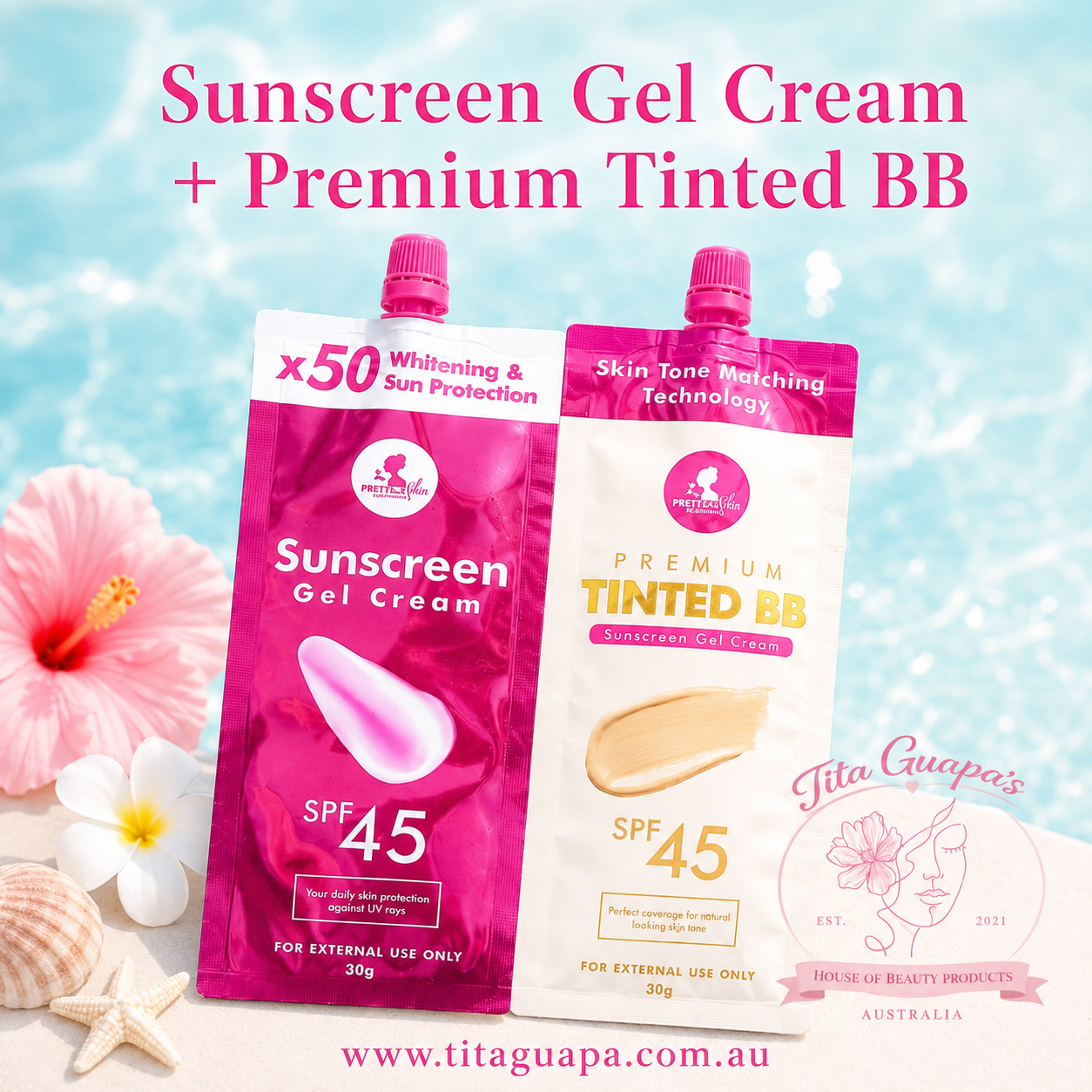 Perfect Skin Sunscreen Gel Cream SPF45 – 60g ( Duo Shades)