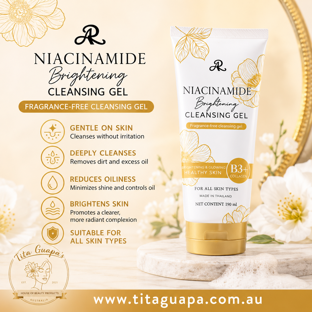 AR Niacinamide Brightening Cleansing Gel 190ml