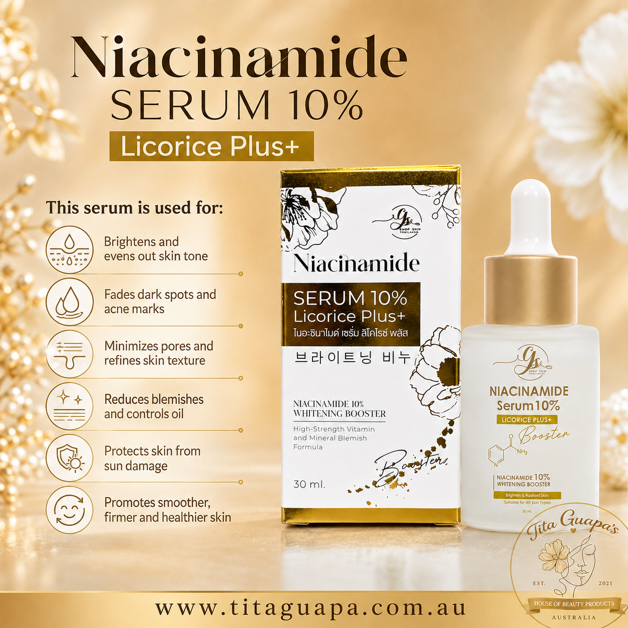 Niacinamide Serum 10% Licorice Plus+ Booster (30ml)