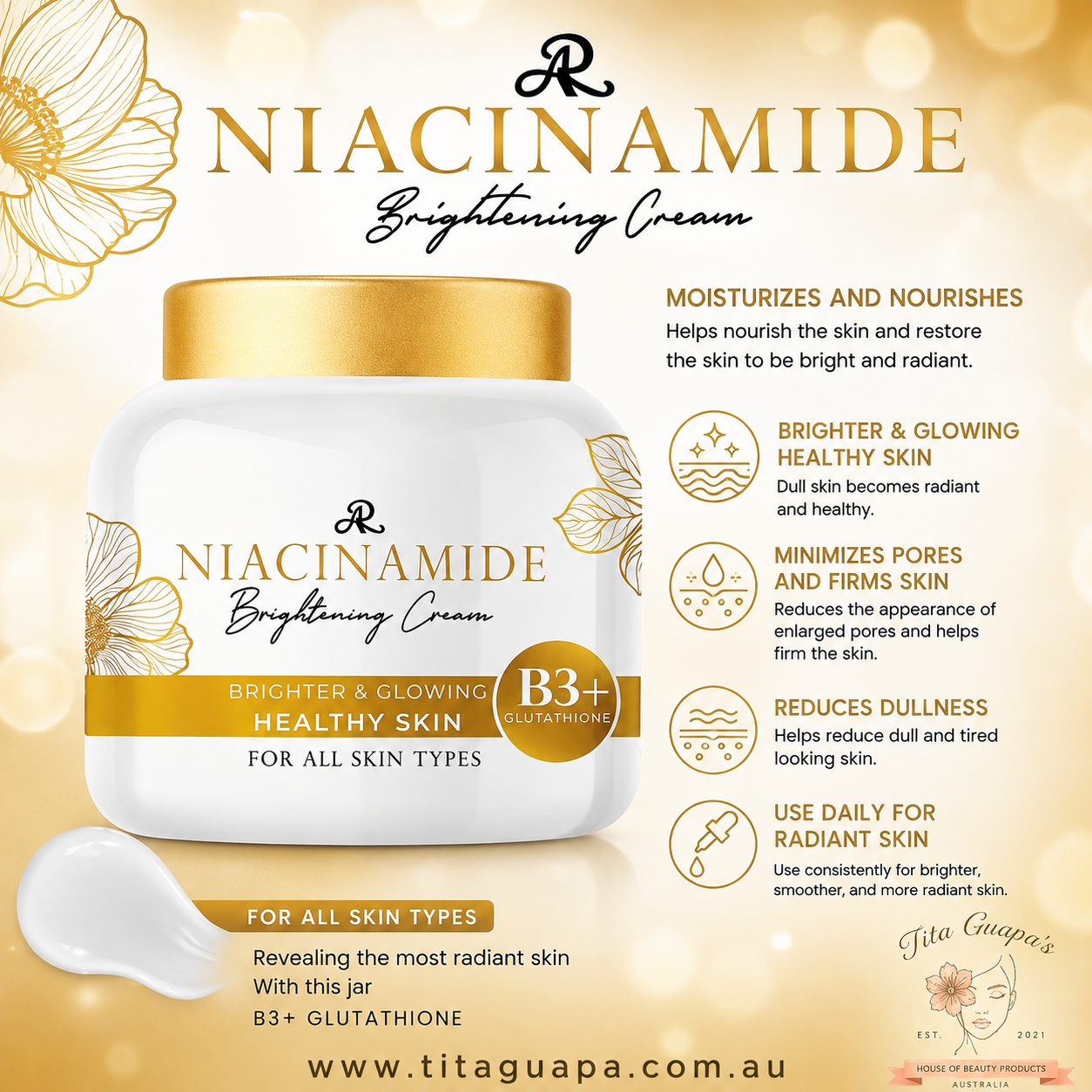 AR Niacinamide Brightening Face and Body Cream 200g