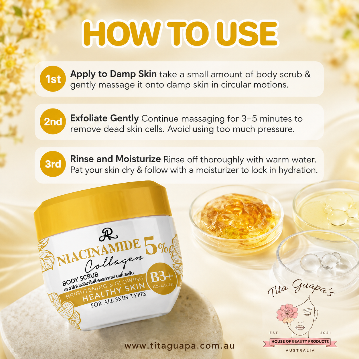 AR Niacinamide 5% Collagen Body Scrub B3+   300g