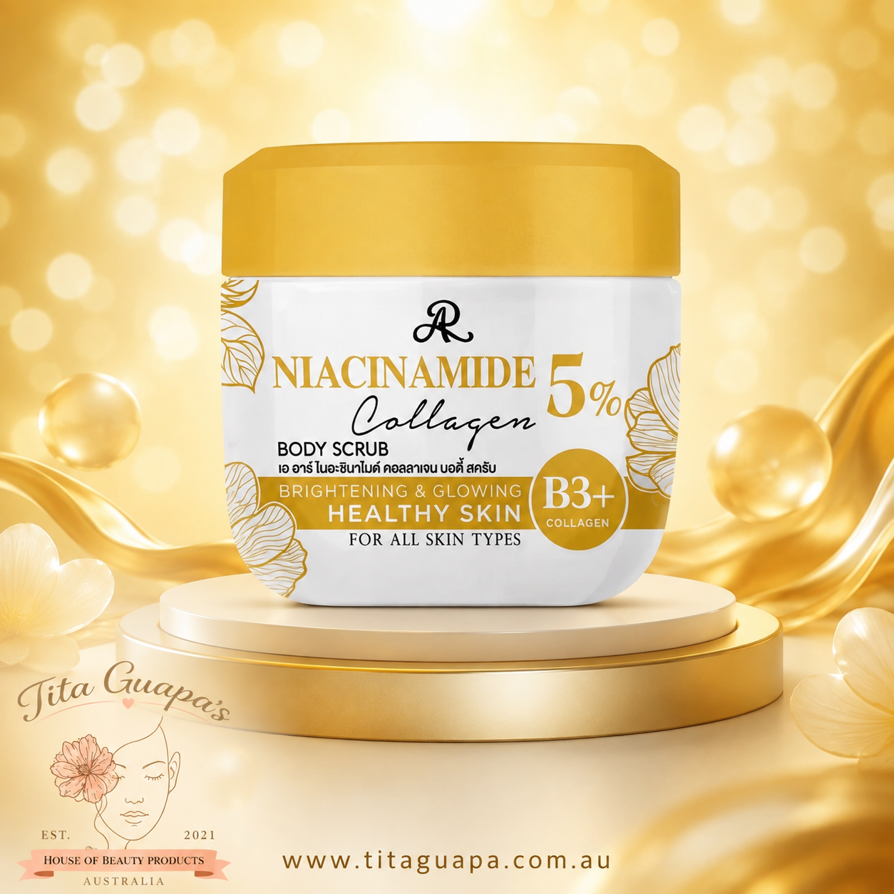 AR Niacinamide 5% Collagen Body Scrub B3+   300g