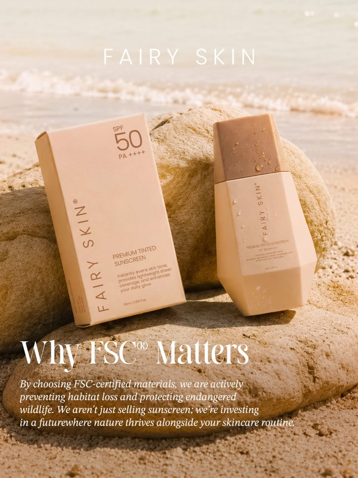 FAIRY SKIN PREMIUM TINTED SUNSCREEN SPF50 PA++++ – 50mL ( LIGHT - Original Shade)