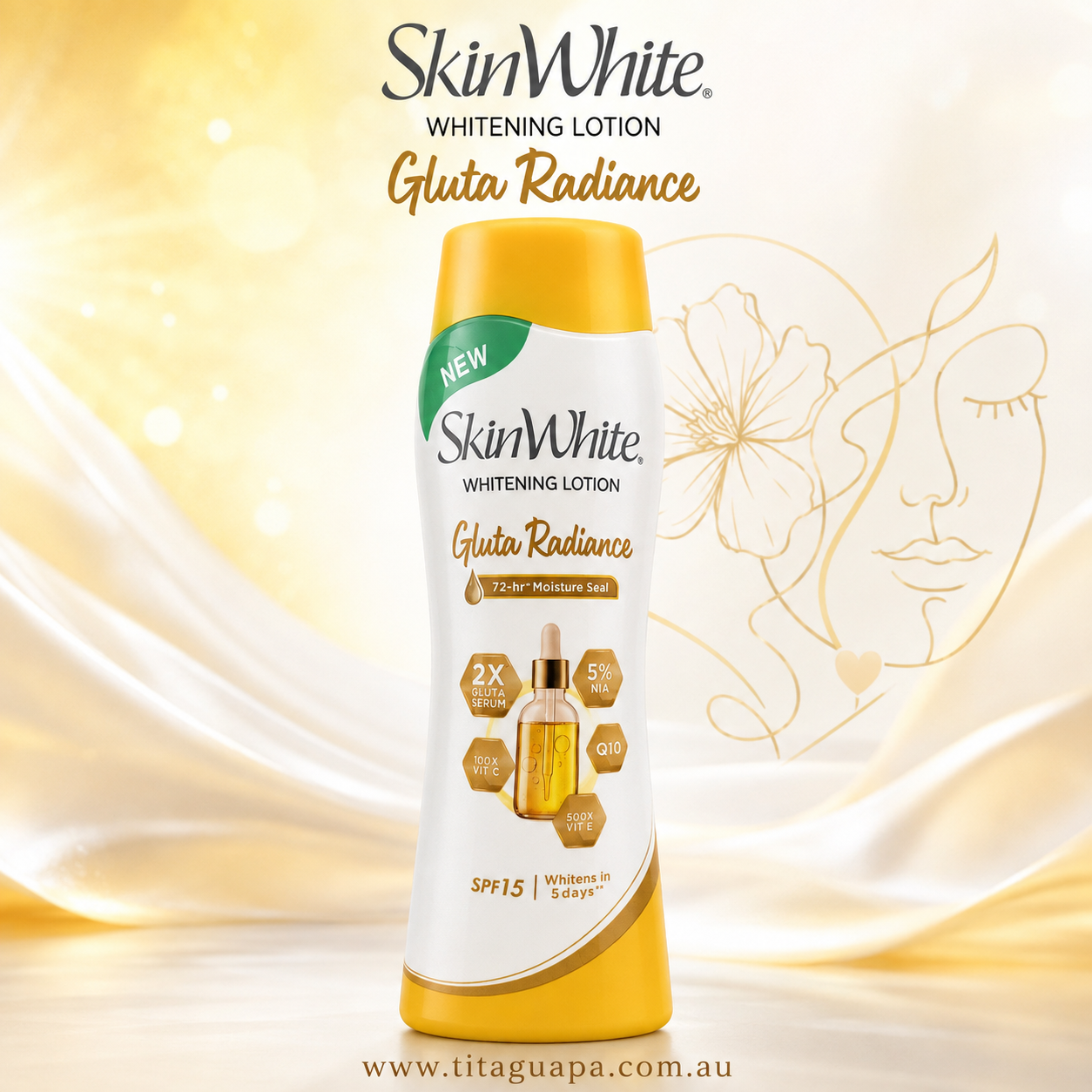 SkinWhite Gluta Radiance Whitening Lotion SPF15 – 200mL