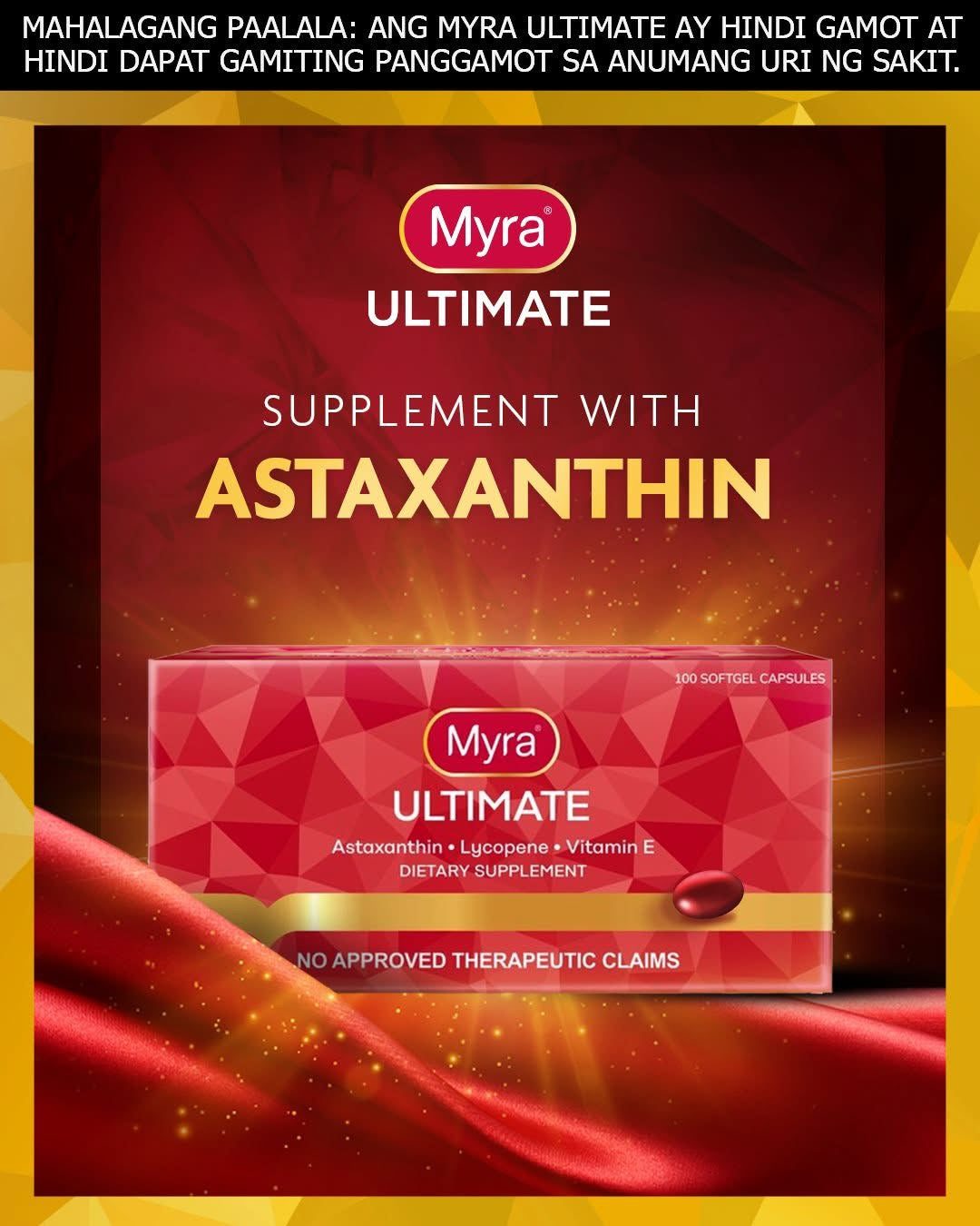 Myra Ultimate Astaxanthin + Lycopene + Vitamin E – 30 Softgel Capsules