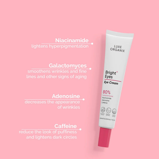 LUXE ORGANIX Bright Eyes Eye Cream 80% Galactomyces 15g