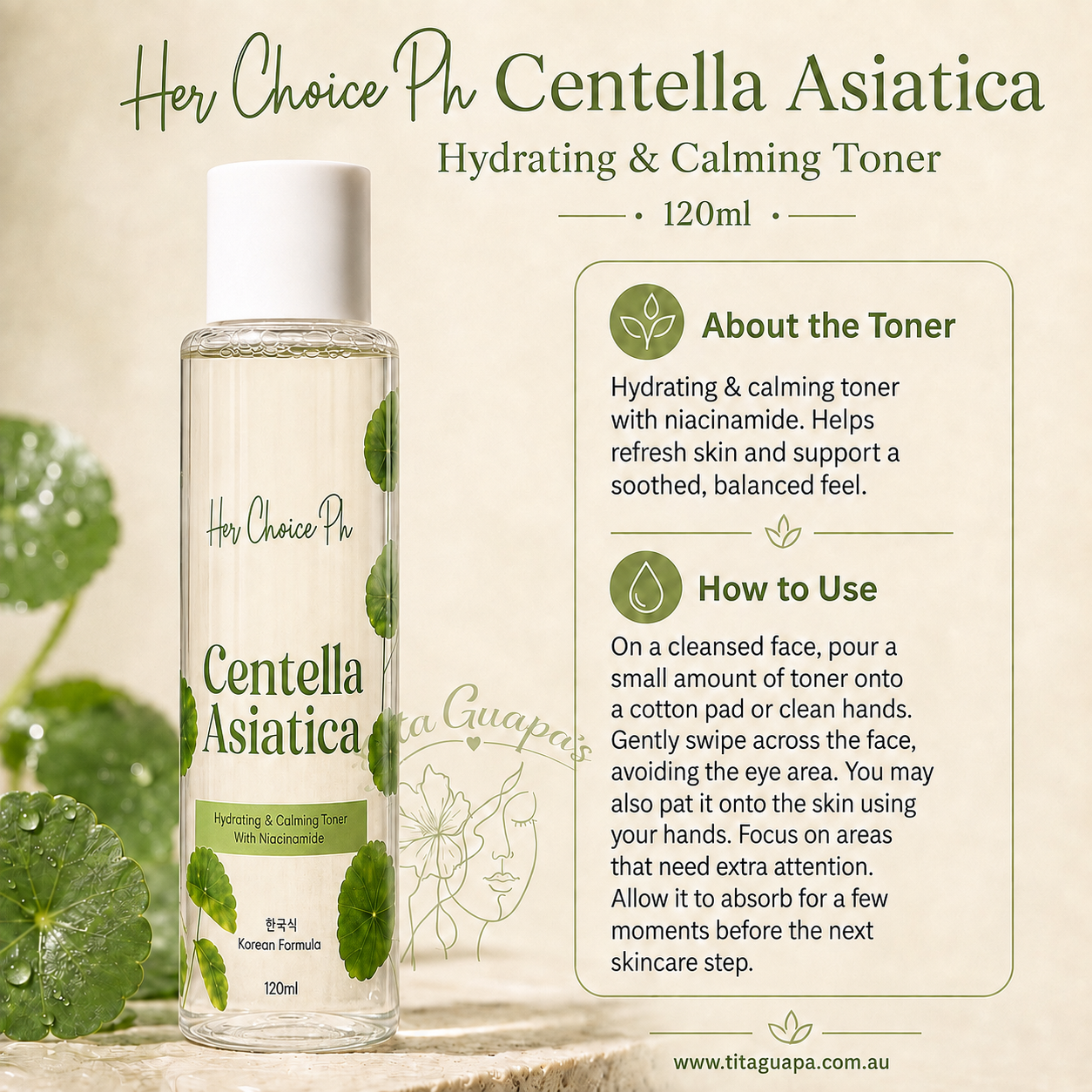 Her Choice Ph Centella Asiatica Hydrating & Calming Toner with Niacinamide 120ml