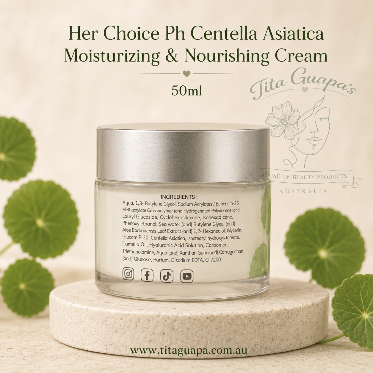 Her Choice Ph Centella Asiatica Moisturizing & Nourishing Cream 50ml