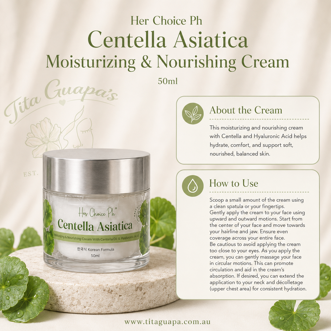 Her Choice Ph Centella Asiatica Moisturizing & Nourishing Cream 50ml