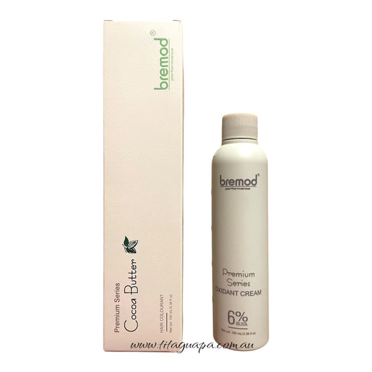 Bremod Premium Series Cocoa Butter Hair Colourant 8.17 MILK TEA ASH - with 6% Oxidant Cream