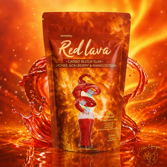 SHINJIRU Red Lava Carbo Block Slim – Lychee, Acai Berry & Mangosteen | 10 Sachets