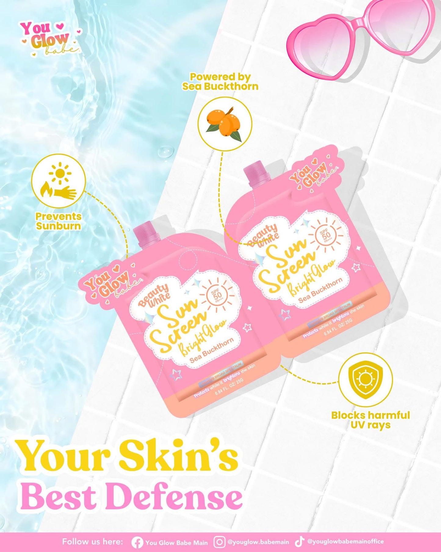 Beauty White Sunscreen 2x 25g SPF50 PA+++ ( TWIN PACK) )