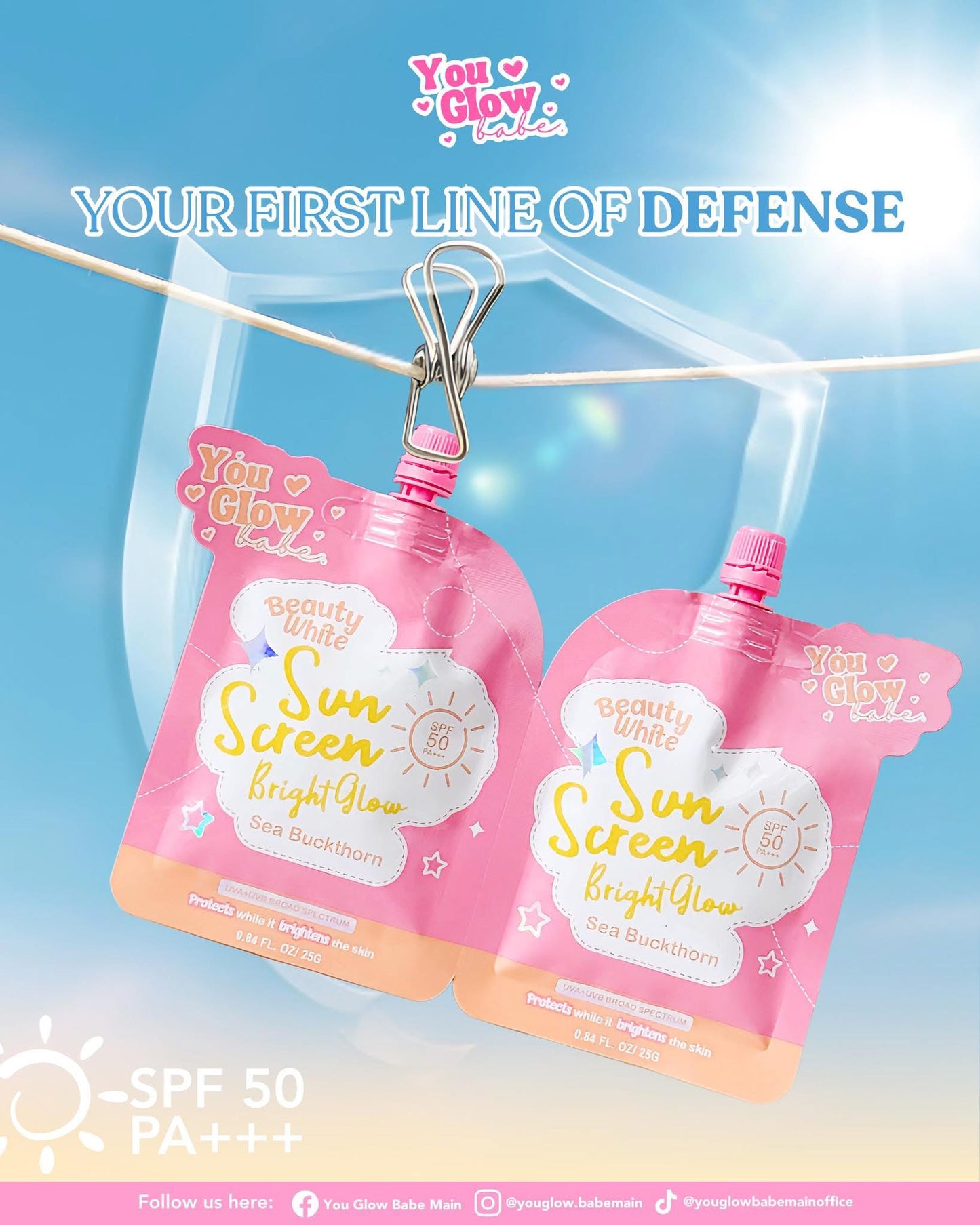 Beauty White Sunscreen 2x 25g SPF50 PA+++ ( TWIN PACK) )