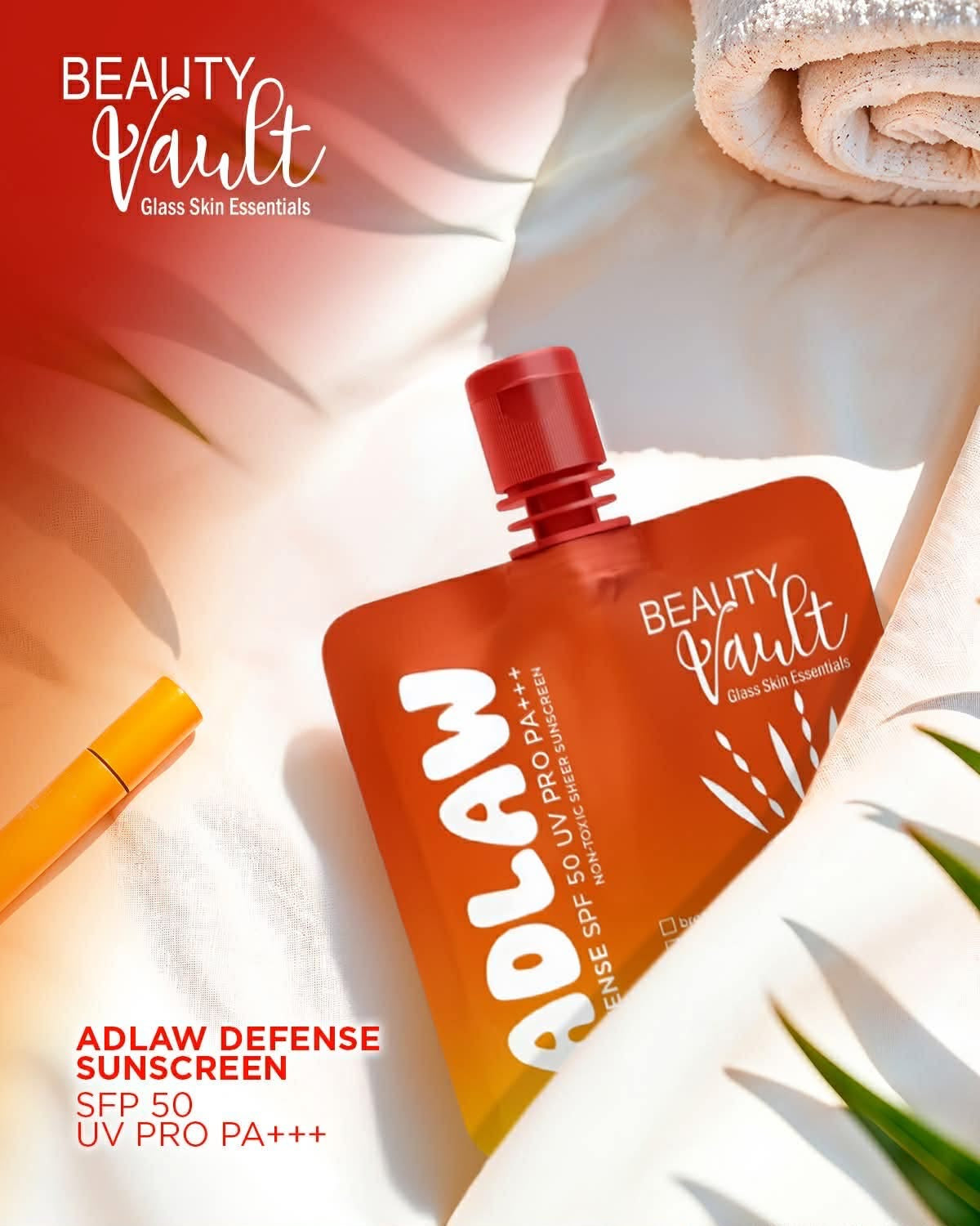 Beauty Vault Adlaw Defense Sheer Sunscreen SPF50 UV PRO PA+++ 50ml