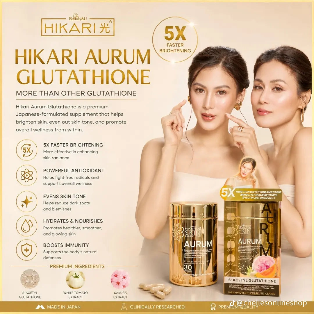 Hikari Skin Essentials AURUM S-Acetyl Glutathione 30 caps