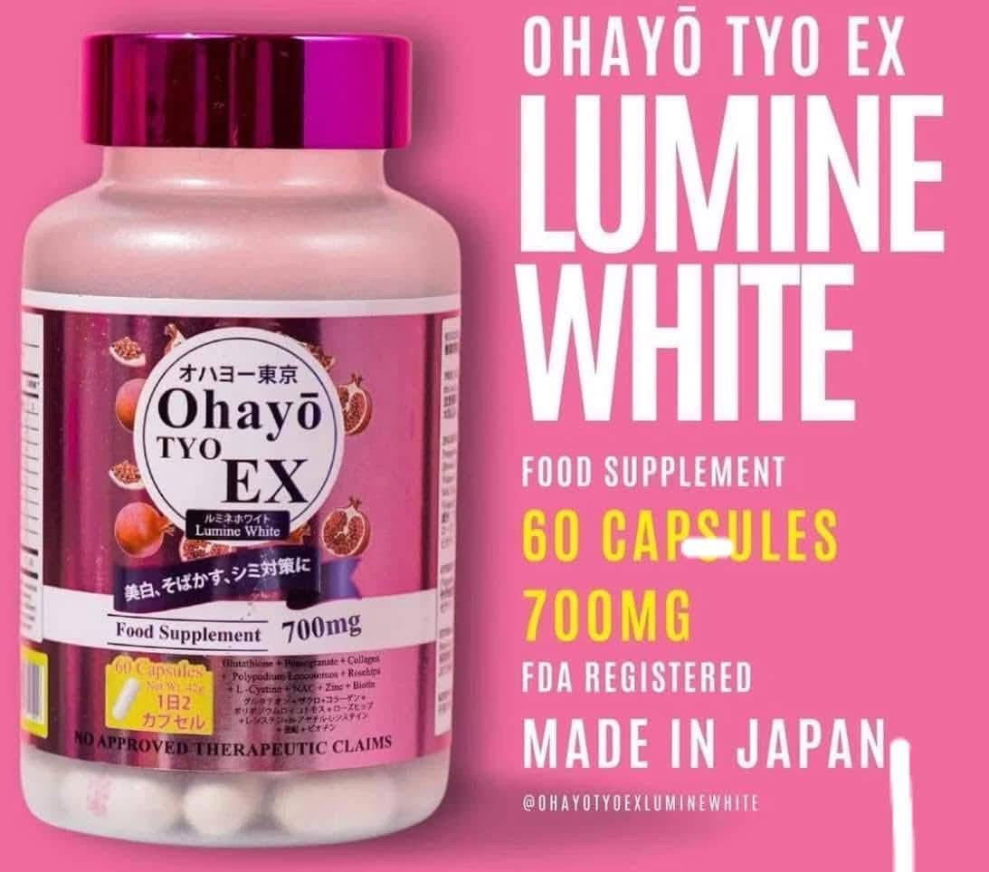 ohayo tokyo glutathione Ohayō TYO EX Lumine White Gluthathione ( 60 caps) – Tita Guapa's House of Beauty Products ohayo tokyo glutathione Ohayō TYO EX Lumine White Gluthathione ( 60 caps) – Tita Guapa's House of Beauty Products