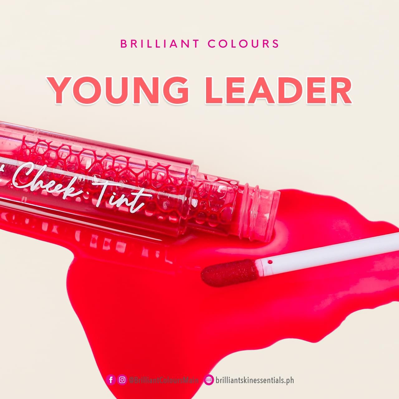 Brilliant Colours Lip and Cheek Tint ( YOUNG LEADER ) Peachy Pink