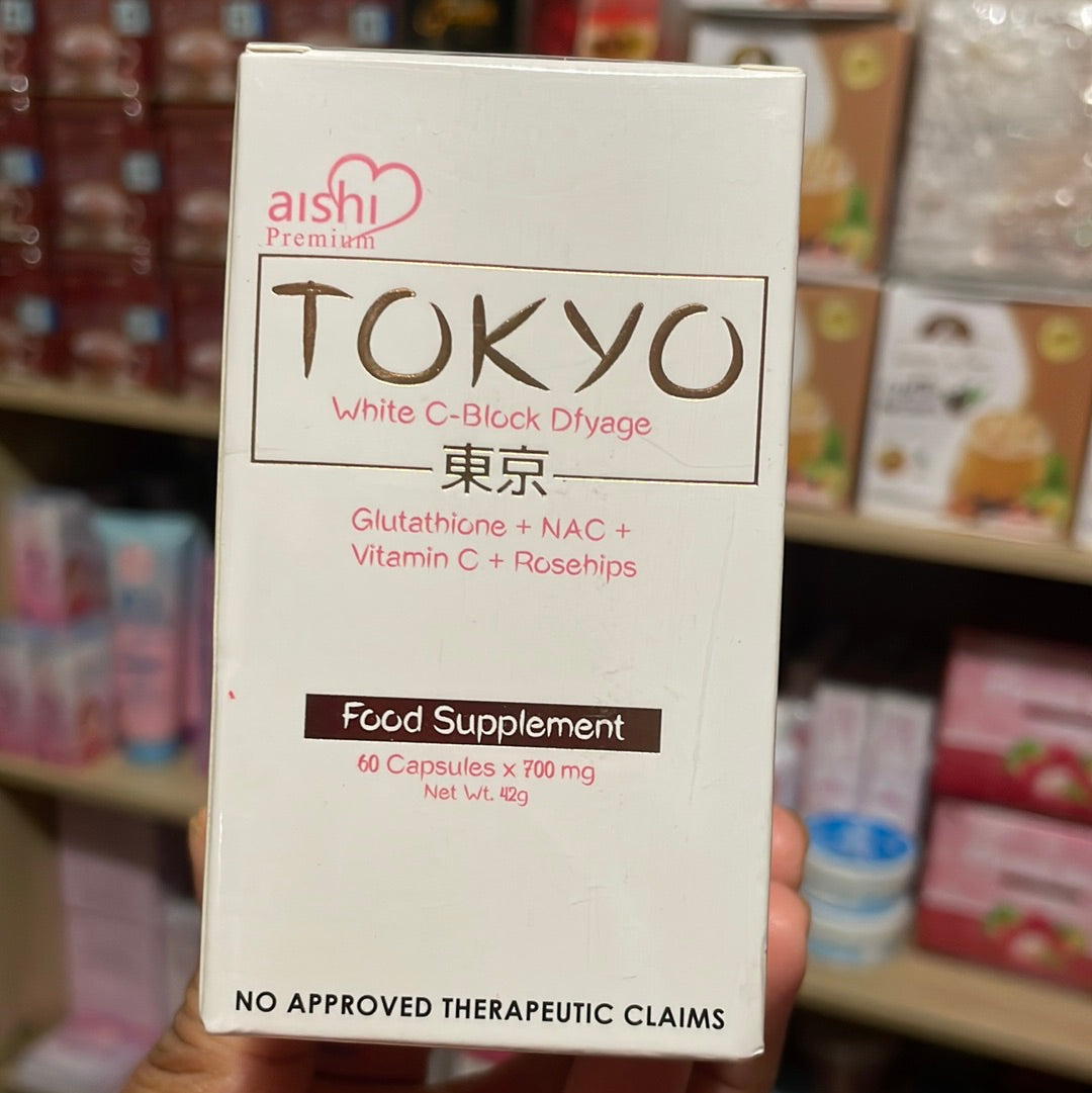 Aishi Tokyo White C-Block Dfyage Glutathione + NAC + Vitamin C + Rosehips 700mg x 60 caps