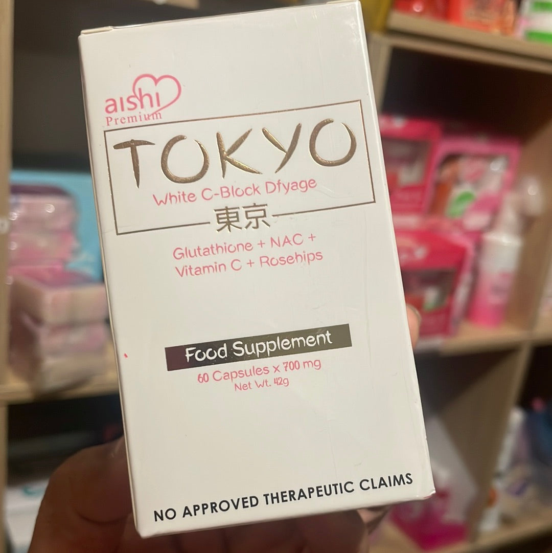 Aishi Tokyo White C-Block Dfyage Glutathione + NAC + Vitamin C + Rosehips 700mg x 60 caps