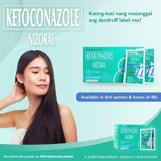 Nizoral Dandruff Shampoo - Ketoconazole 20mg/g Antifungal MAXIMUM TREATMENT  6ml x3 sachets