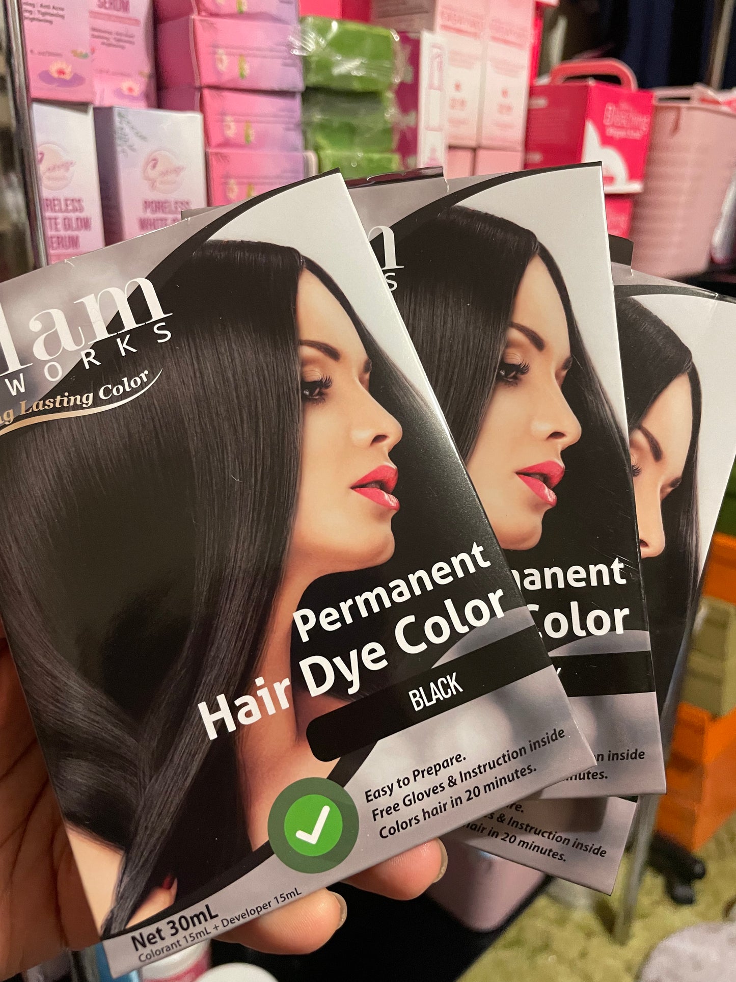 Glamworks Permanent Hair Dye Color Black 30mL