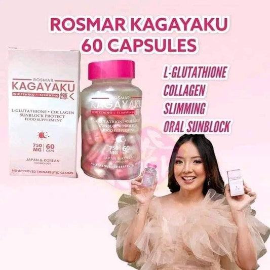 Rosmar Kagayaku Glutathione 750mg Whitening and Slimming Capsule 60capsule