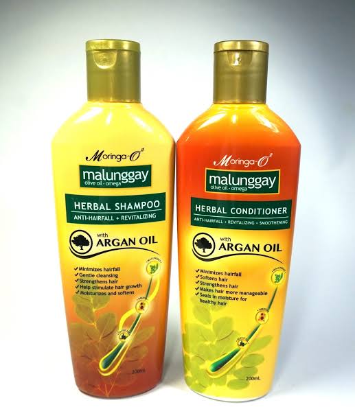 Moringa O2 Malunggay Herbal Shampoo & Conditioner 200ml each (Anti-hair fall)