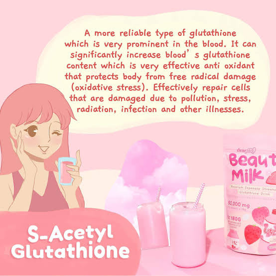 Dear Face Beauty Milk Ichigo Premium Japanese Strawberry Glutathione Drink