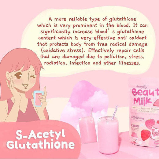 Dear Face Beauty Milk Ichigo Premium Japanese Strawberry Glutathione Drink