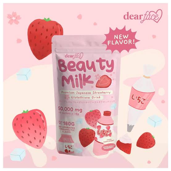 Dear Face Beauty Milk Ichigo Premium Japanese Strawberry Glutathione Drink